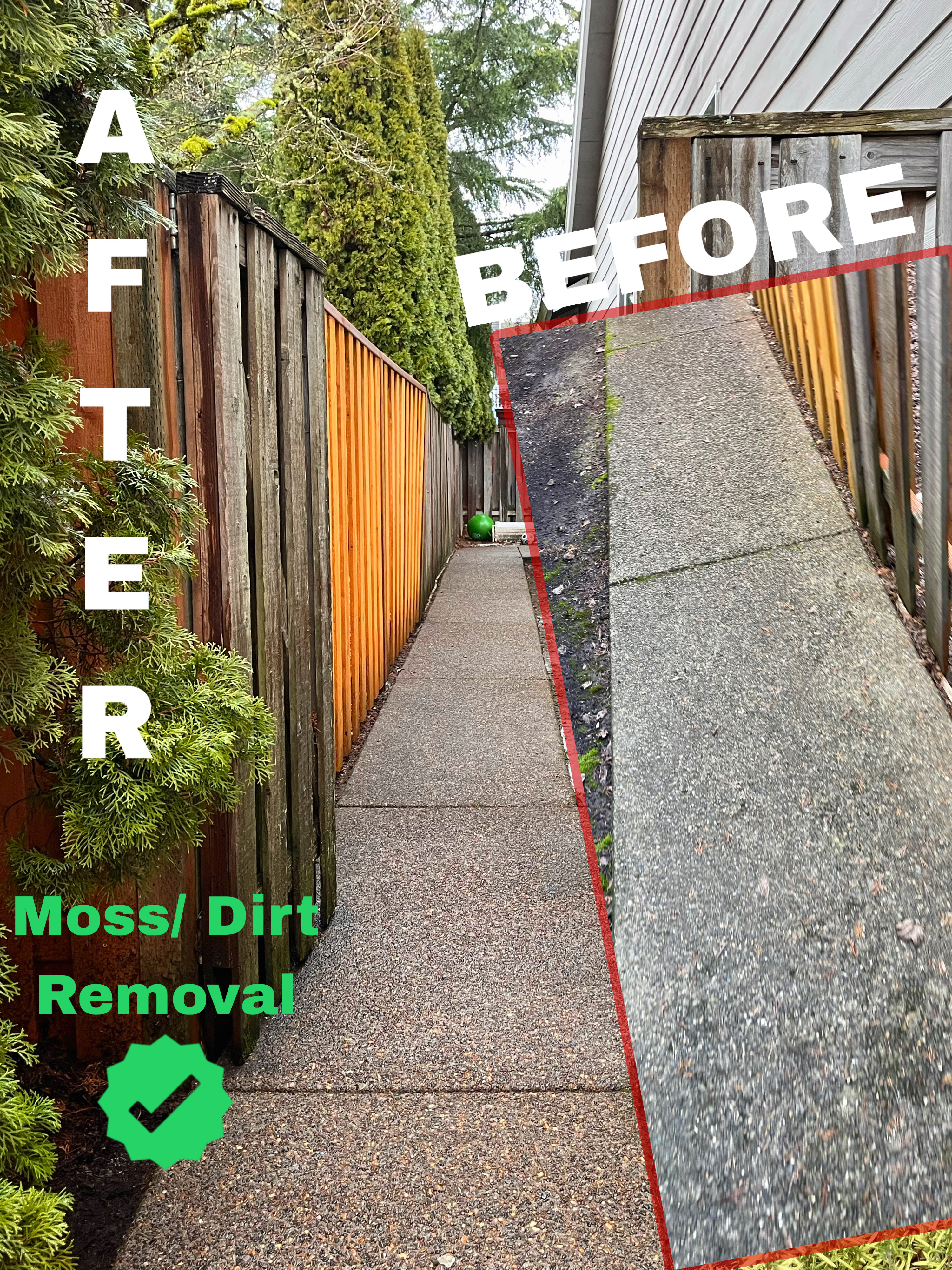 Before and After Sidewalk Cleaning